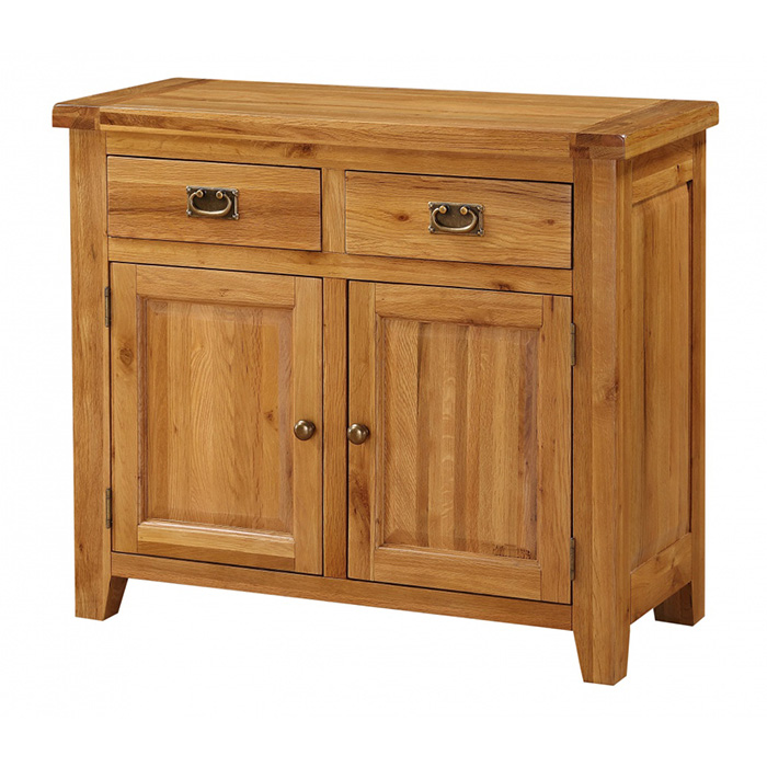 Acorn Oak Sideboard With 2 Doors & 2 Drawers - Click Image to Close
